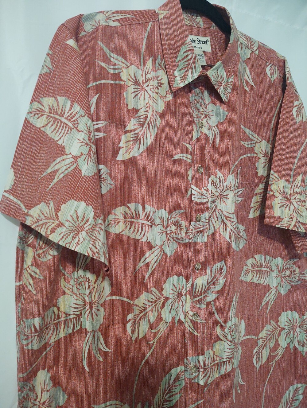 Cooke Street Honolulu Red Floral Button-Up Shirt Sz XL